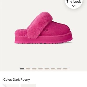 UGG Disquette Dark Peony Fluffy Slippers